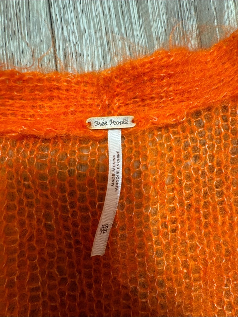 Free people Cozy Open-Front Orange Women's Cardigan Sweater - Picture 6 of 11